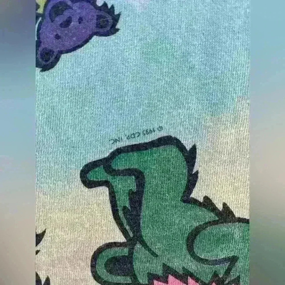 Grateful Dead Liquid Blue Tie Dye Dancing Bear Spiral 〰️ Vintage 1995 T-Shirt - Picture 4 of 7